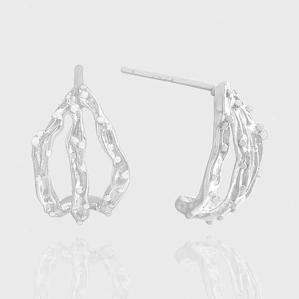 Fashion Irregular Hollow Claws 925 Sterling Silver Stud Earrings