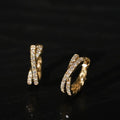 Office Double Circles Cross 925 Sterling Silver Hoop Earrings
