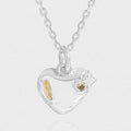Fashion Irregular CZ Heart Star 925 Sterling Silver Necklace