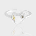 Fashion Irregular CZ Heart Star 925 Sterling Silver Adjustable Ring
