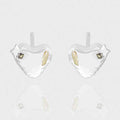 Fashion Irregular CZ Heart 925 Sterling Silver Stud Earrings