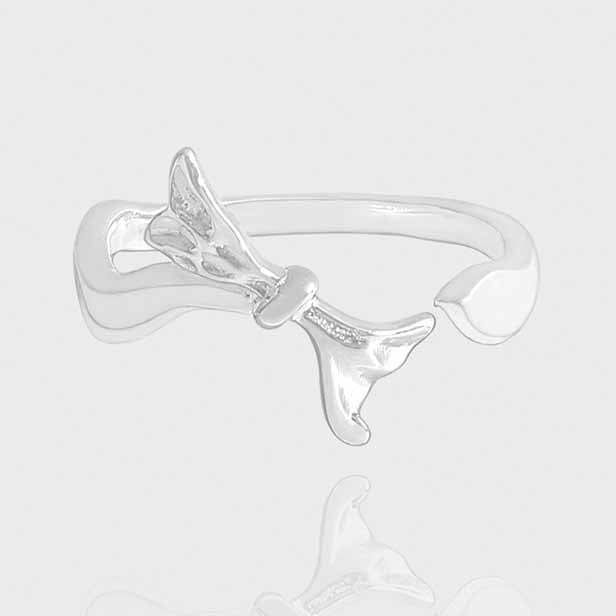 Masculine Irregular Bow-knot 925 Sterling Silver Adjustable Ring
