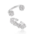 Women Beautiful Rose Flowers 925 Sterling Silver Adjustable Ring