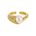 Elegant Geometric Design Shell Pear 925 Sterling Silver Adjustable Ring for Women Unique Style Modern Fashion Jewelry Anniversary Gift