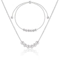 Collar de cadena serpiente con cuentas redondas pulidas de plata esterlina 925 geométrico minimalista