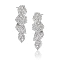 Women Elegant Unique Style Geometric Irregular Textured Tassel Design in 925 Sterling Silver Silver Dangle Earrings