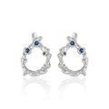 Irregular Hollow CZ Waterdrop Shape 925 Sterling Silver Stud Earrings