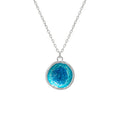 Collar con colgante redondo irregular de esmalte azul de la serie Ocean en plata de ley 925