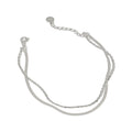 Minimalist Double Layer Snake Chain and Box Chain 925 Sterling Silver Bracelet