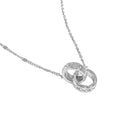 Collar de Plata Esterlina S925 con Anillo Geométrico Entrecruzado y Circonia Cúbica