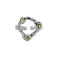 Irregular Geometric Design Cubic Zirconia Adjustable 925 Sterling Silver Ring
