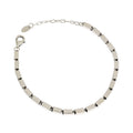 Pulsera ajustable de plata de ley S925 con eslabones geométricos vintage