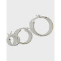 simple and personalized geometric hollow circular rings S925 pure silver earrings