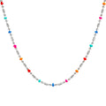 Collar pequeño y delicado de plata esterlina 925 con esmalte colorido