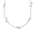 Collar de cadena geométrica de plata esterlina S925 con perlas de agua dulce de doble capa