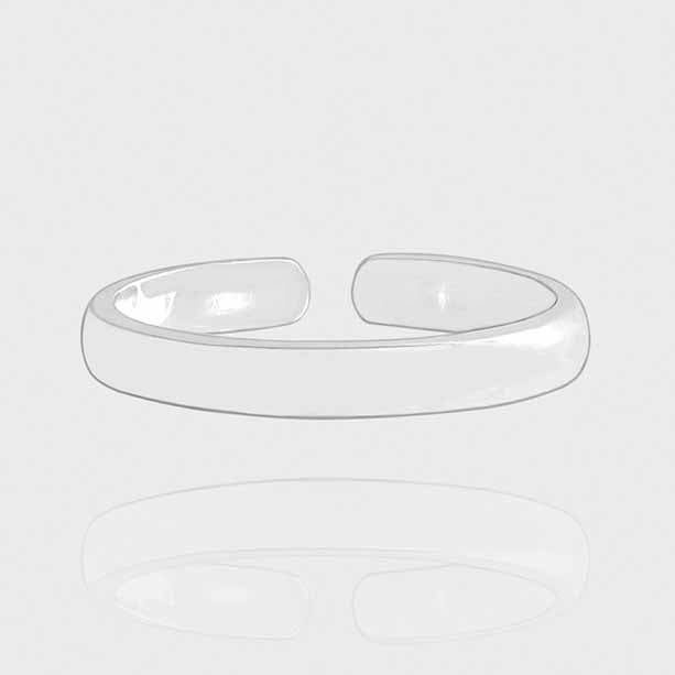 Hot Simple Circular Smooth Surface 925 Sterling Silver Adjustable Ring