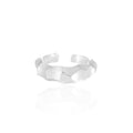 Modern Geometry Irreguar Rhombus 925 Sterling Silver Adjustable Ring