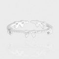 Girl Beautiful Bow-knot 925 Sterling Silver Adjustable Ring