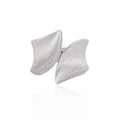 Fashion Irregular CZ Border Geometry 925 Sterling Silver Adjustable Ring