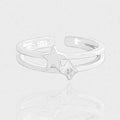 Casual Double Layers Shining Star 925 Sterling Silver Adjustable Ring