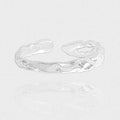 Simple Irregular Lava 925 Sterling Silver Adjustable Ring