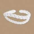 Simple Irregular Double Layers Twisted 925 Sterling Silver Adjustable Ring