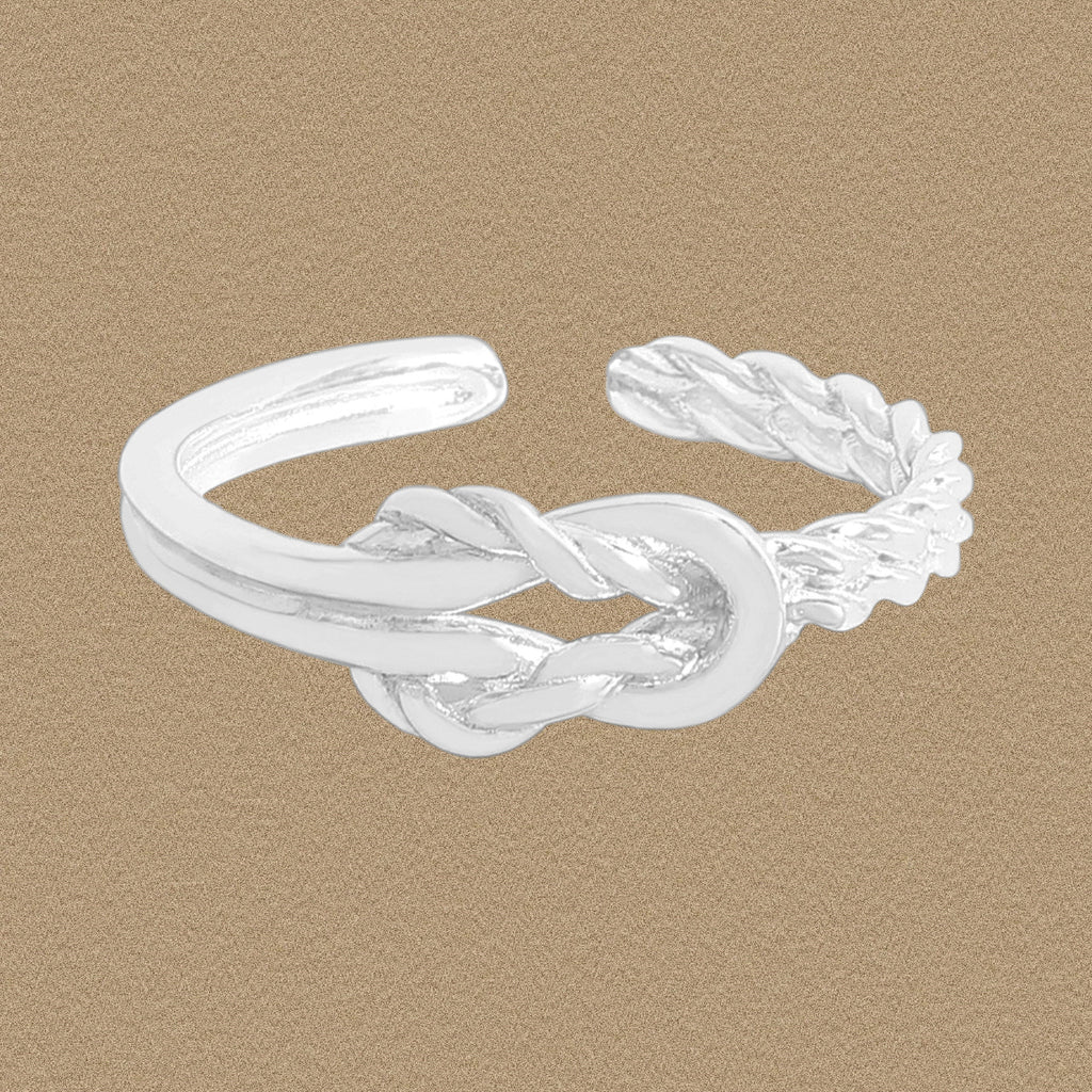 New Irregular Twisted Knot 925 Sterling Silver Adjustable Ring