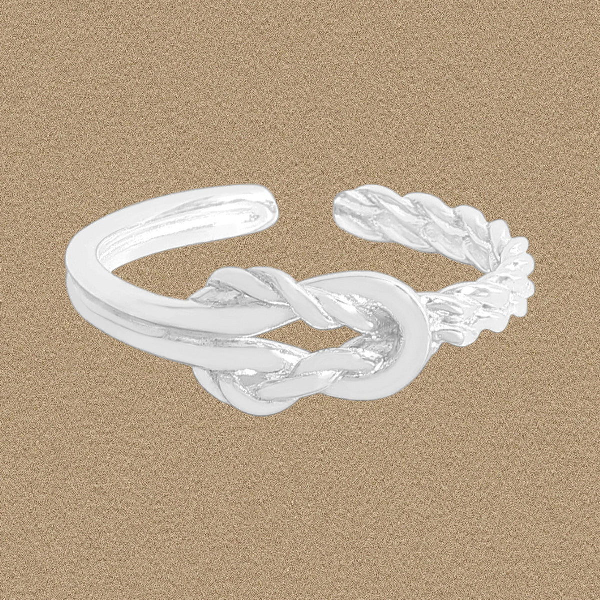 New Irregular Twisted Knot 925 Sterling Silver Adjustable Ring