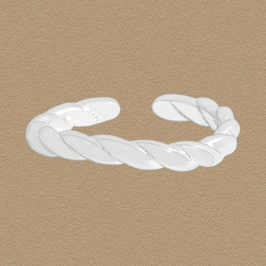 Lady Irregular Twisted 925 Sterling Silver Adjustable Ring