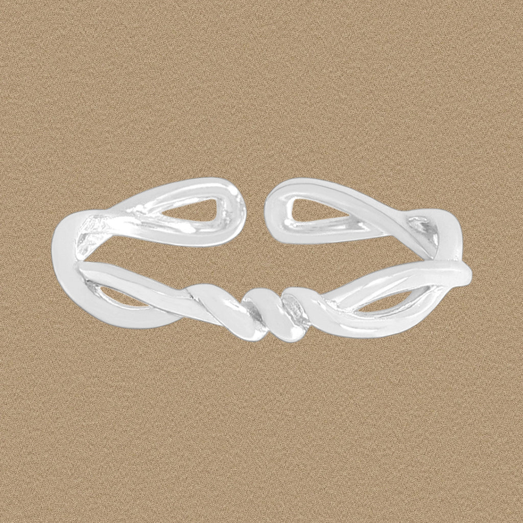 Simple Double Layers Twisted 925 Sterling Silver Adjustable Ring