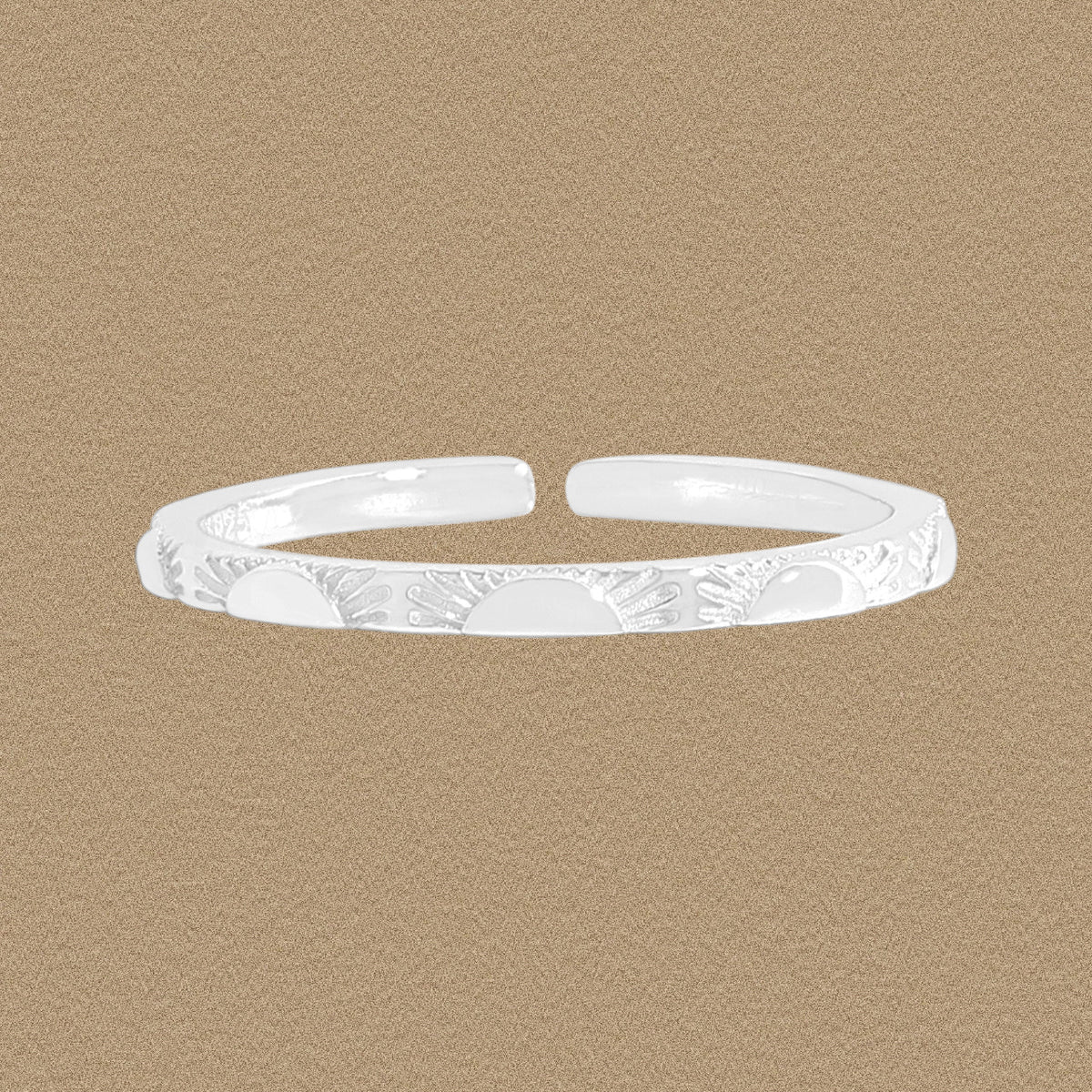 Casual Simple Sunrise 925 Sterling Silver Adjustable Ring