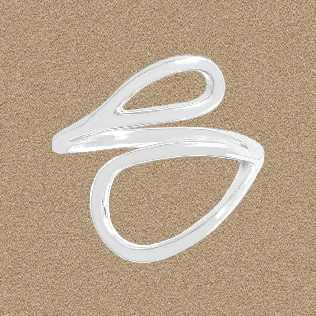 Minimalism Simple Hollow Waterdrop 925 Sterling Silver Adjustable Ring