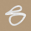 Minimalism Simple Hollow Waterdrop 925 Sterling Silver Adjustable Ring