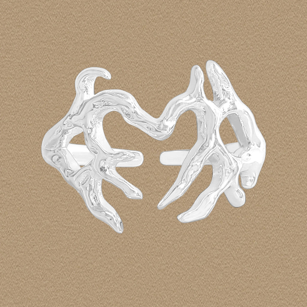Fashion Irregular Withered Tree Brach 925 Sterling Silver Adjustable Ring