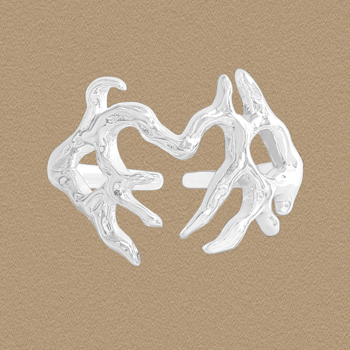 Fashion Irregular Withered Tree Brach 925 Sterling Silver Adjustable Ring
