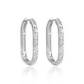 Fashion Irregular Painted U Shape 925 Sterling Silver Hoop Earrings