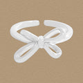 Women Beautiful Hollow Bow-knot 925 Sterling Silver Adjustable Ring