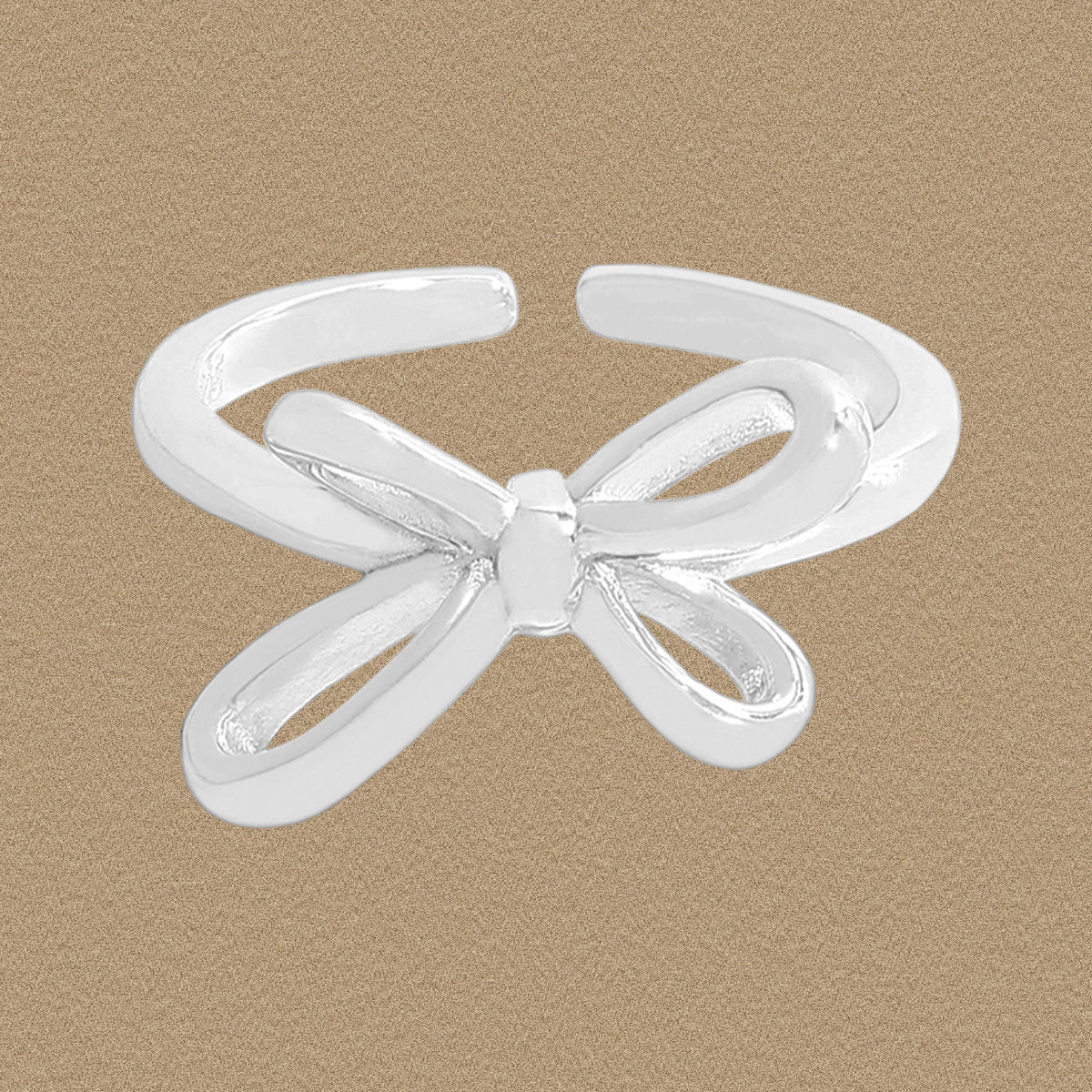 Women Beautiful Hollow Bow-knot 925 Sterling Silver Adjustable Ring