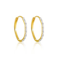 Casual 925 Sterling Silver Gold CZ Geometry Hoop Earrings