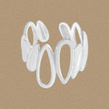 Lady Irregular Hollow Waterdrop Shape 925 Sterling Silver Adjustable Ring