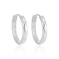 Office Causal Rhombus Carved 925 Sterling Silver Hoop Earrings