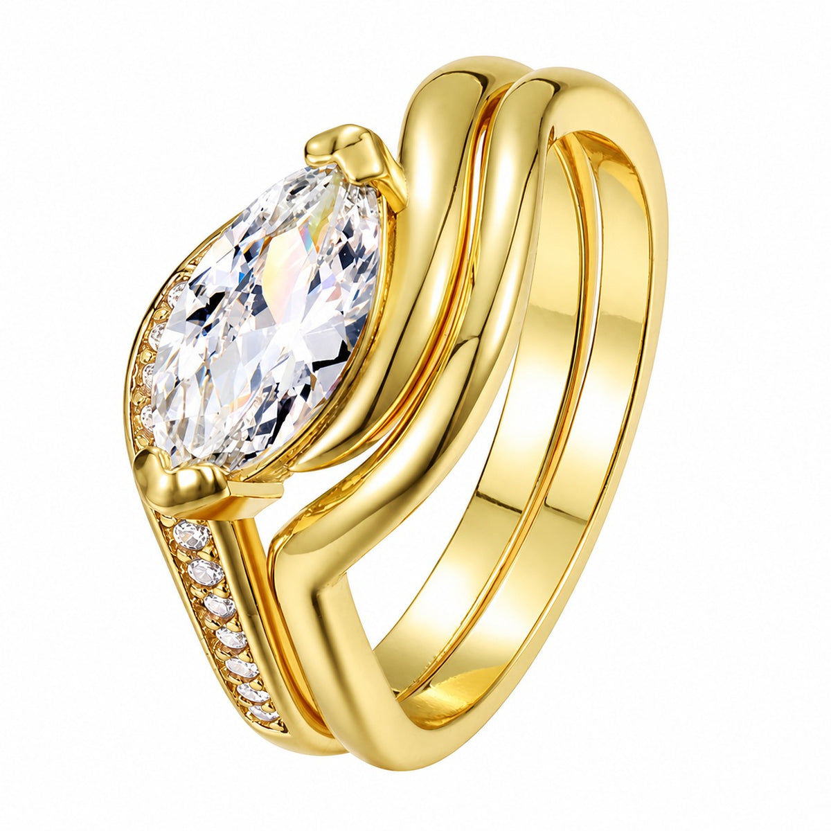 Marquise-Cut Vintage-Style High-Quality Moissanite 925 Sterling Silver Ring