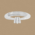 Office Irregular Geometry Three Circles 925 Sterling Silver Ring