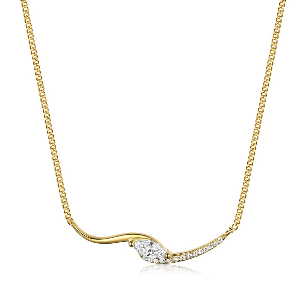 Mossanite Marquise-Cut Collar Chain 925 Sterling Silver Necklace