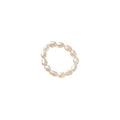 Irregular White Pearl Beaded Ring Pearl Elastic Stretch Ring