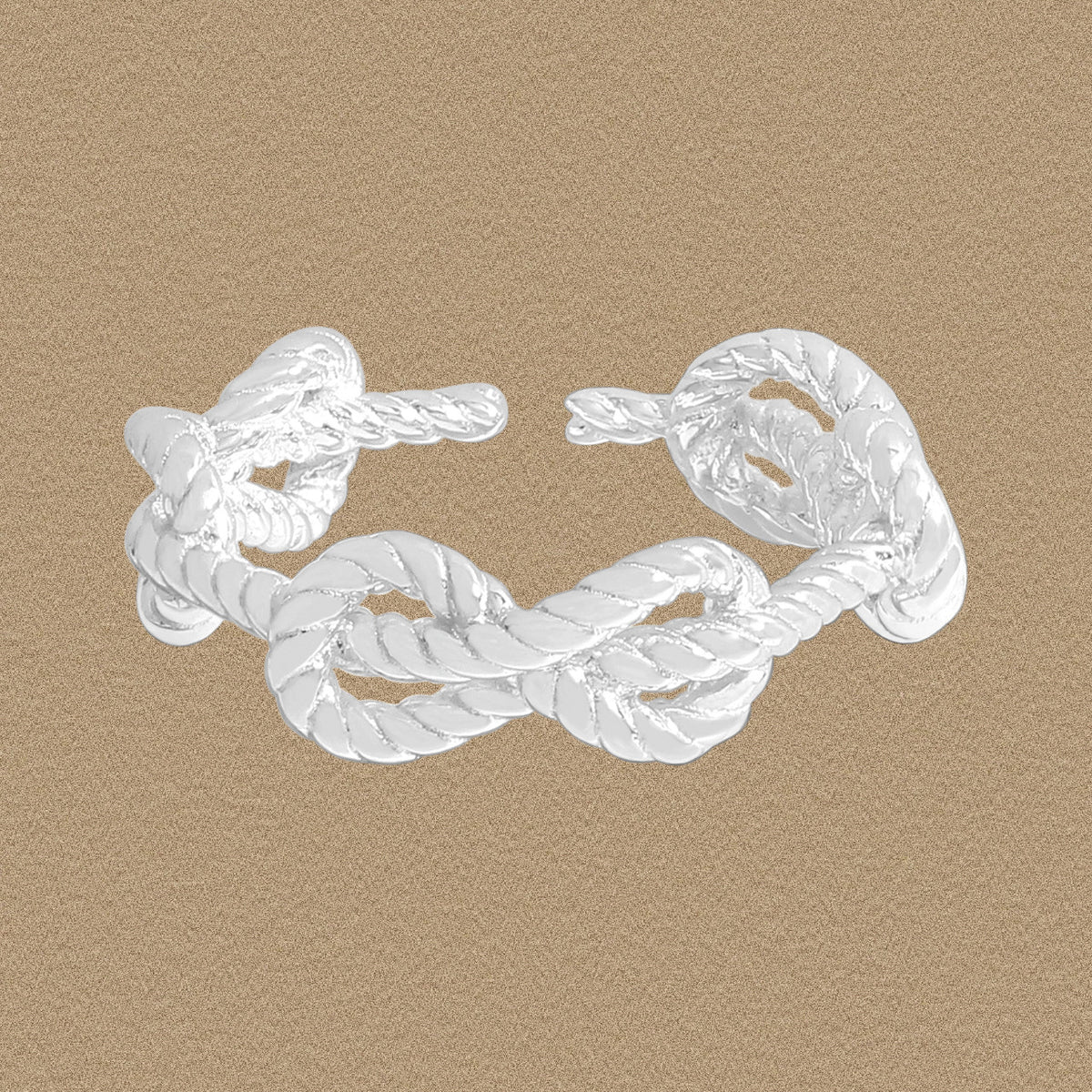 Classic Twsited Bow-knot 925 Sterling Silver Adjustable Ring