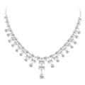 Collar de plata esterlina 925 con lágrima blanca y cuenta de circón en forma de pera