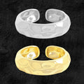 New Modern Irregular Hammer Pattern 925 Sterling Silver Adjustable Ring