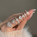 Wedding 8A Cubic Zirconia Heart 925 Sterling Silver Adjustable Ring