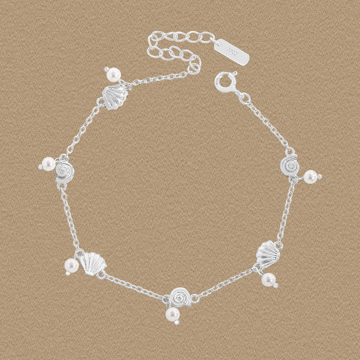 Office Cute Shell Pearl  Conch 925 Sterling Silver Bracelet